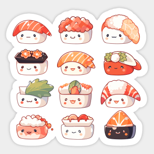 Feast for Sushi Lovers: Diverse Delights and Delectable Rolls. Sticker